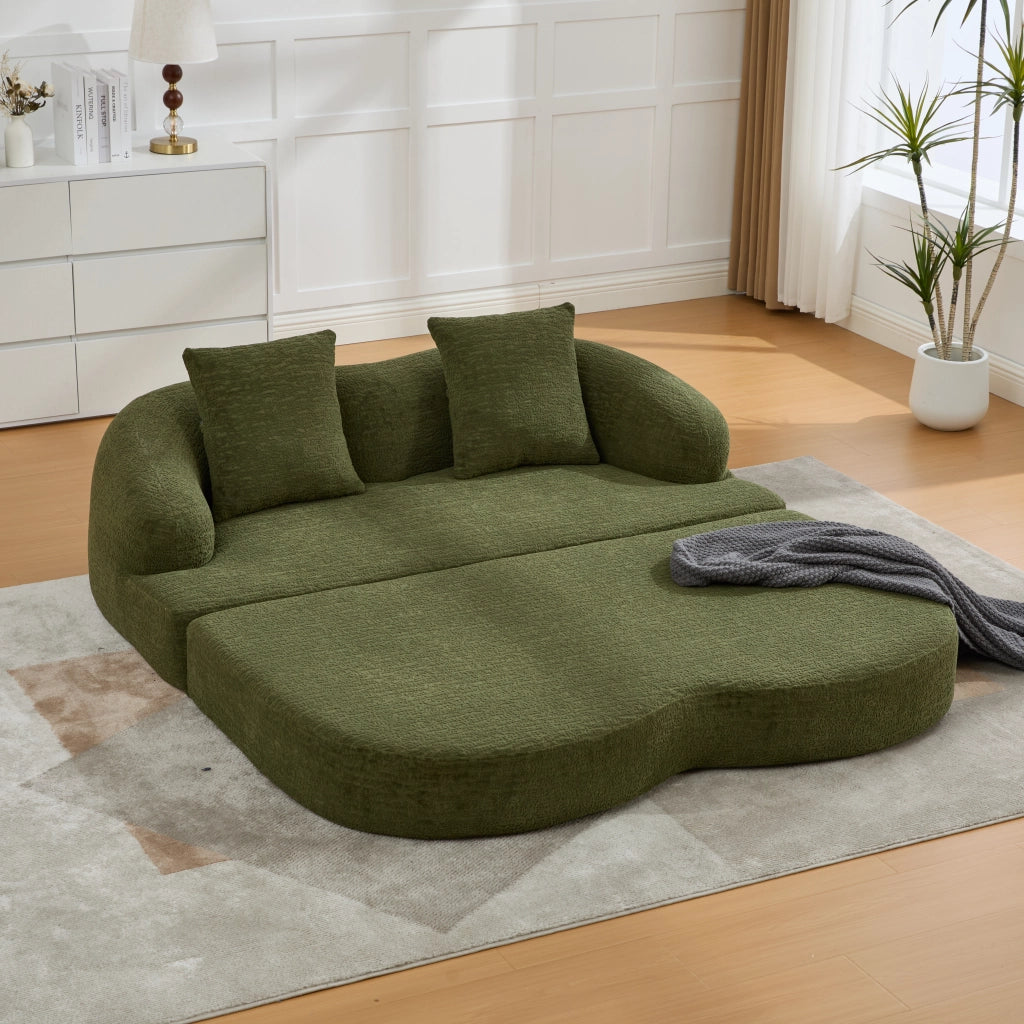 DIVANO Letto 2 posti 157x84x65 cm Chenille Verde