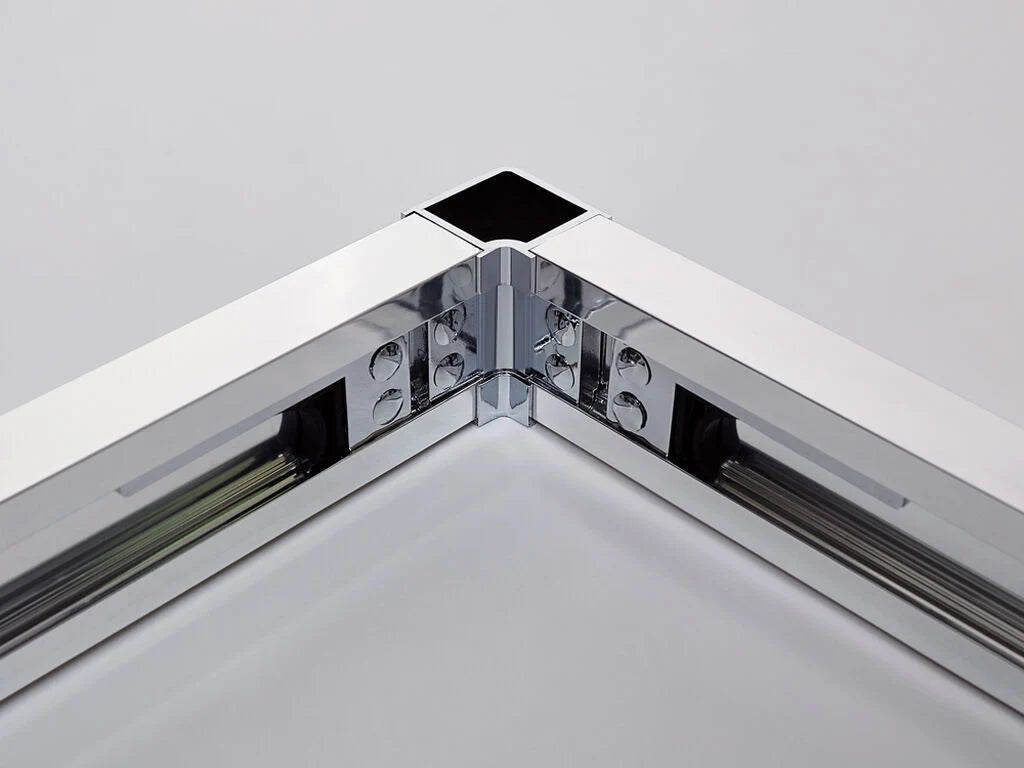 Box doccia angolare TANDEM fisso + scorrevole e pieghevole 75x75 cm (68-73/71.5-74.5) cromo lucido