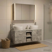 Set di mobili per il bagno 4 pcs Grigio Cemento 3407026