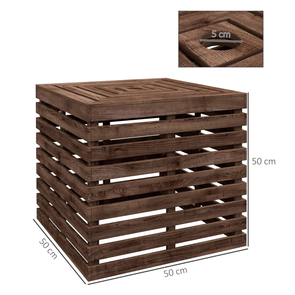 Coffre da giardino 2 in 1 con foro per ombrellone ¨C zephmum ¨C Legno