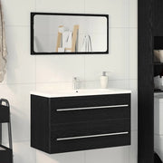 Mobile Lavabo da Bagno Rovere Nero 80x38,5x48 cm in Truciolato 862535
