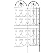 Graticcio per piante rampicanti con uccelli ¨C zephmum ¨C nero metallo 50x180 cm