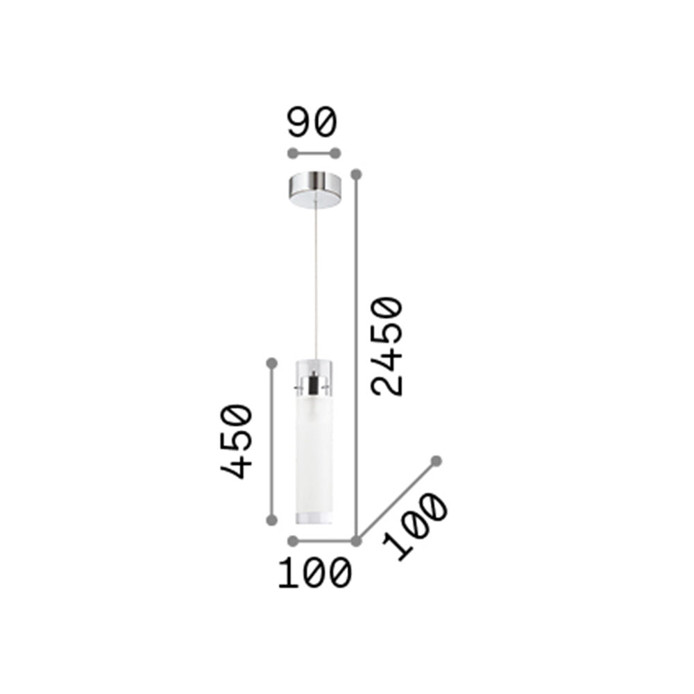 Sospensione Moderna Flam Vetro Bianco 1 Luce E27 Big