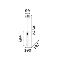 Sospensione Moderna Flam Vetro Bianco 1 Luce E27 Big