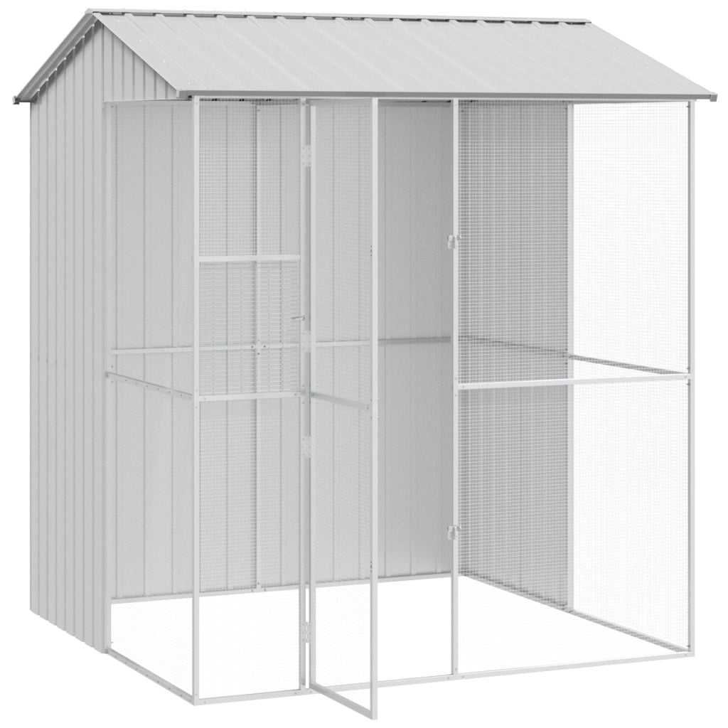 Aviario per Uccelli  Grigio 215x210x247 cm Acciaio