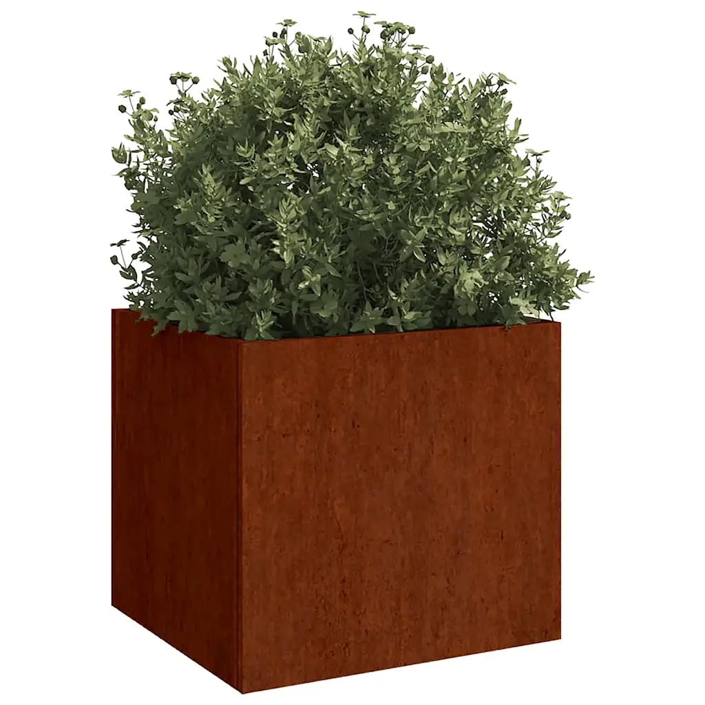 Fioriere 2 pz 49x47x46 cm Acciaio Corten 821552