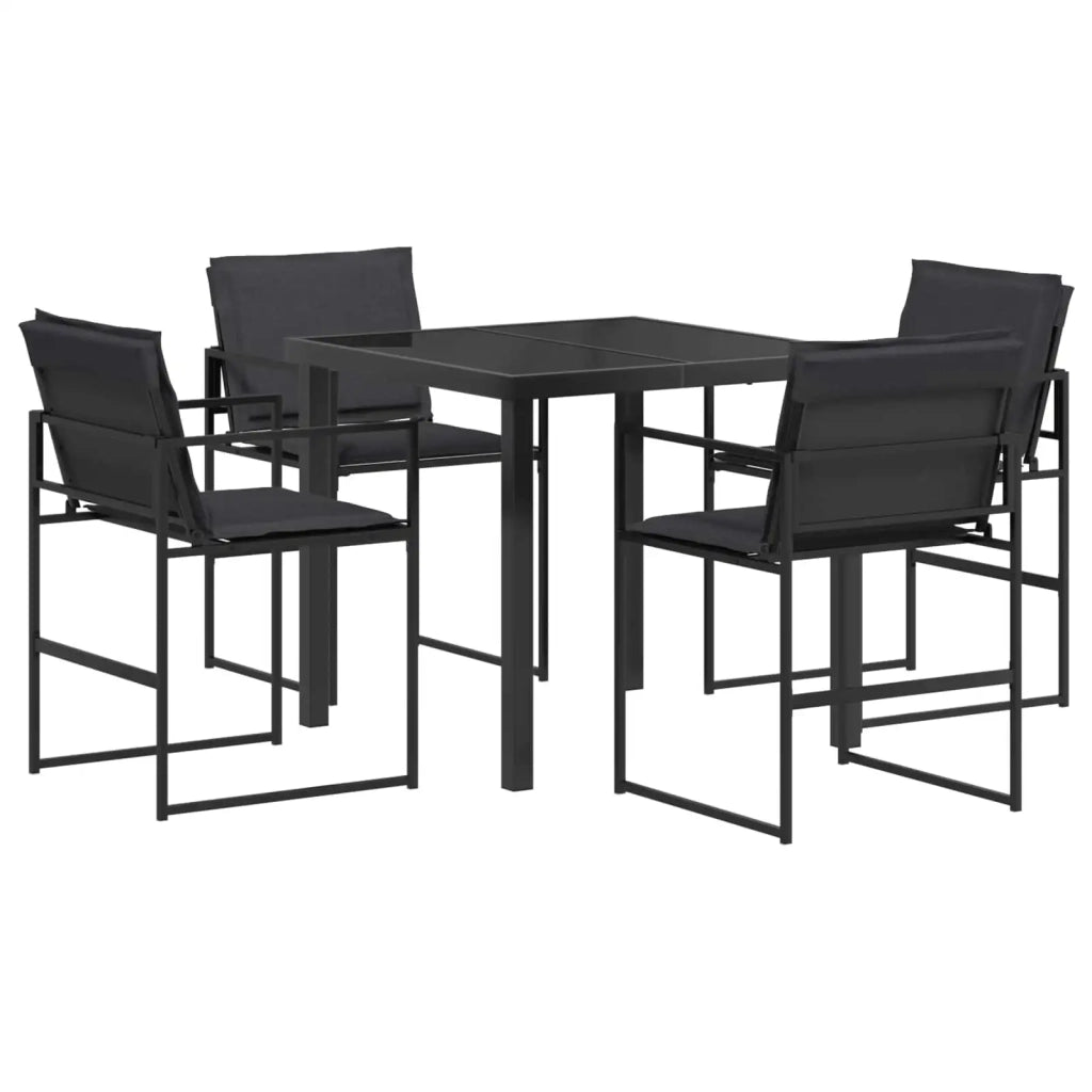 Set da Pranzo per Giardino 5 pcs Nero e Grigio scuro 3448899