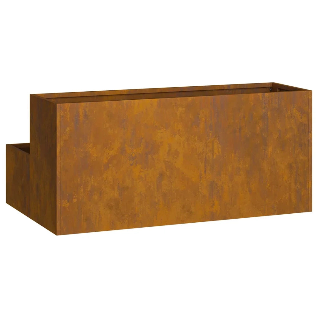 Vaso da giardino-Fioriera Esterno-Contenitore per Piante Ruggine 100 x 60 x 45 cm Acciaio CorTen