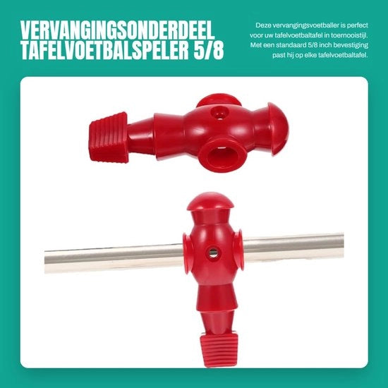 Vervangingsparte per giocatore di calcio a tavolo - Manico universale - Plastica rigida - Lunghezza manico 5/8 pollice - Altezza gioco 10,7 cm - Diametro foro 16 mm - Giocattolo da calcio