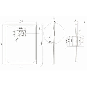 Piatto Doccia 70x120 cm Effetto Pietra Stone Grigio