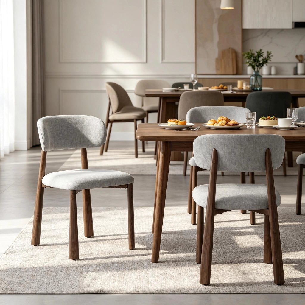 SEDIA da pranzo imbottita 48x52,5x82 cm grigio Set da 2 pezzi
