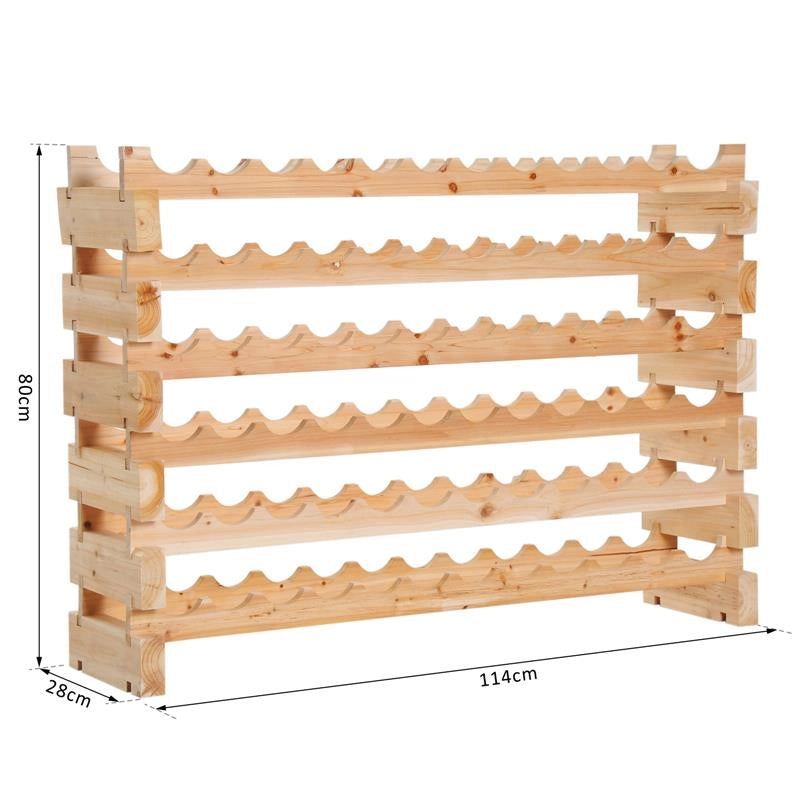 CANTINETTA PORTABOTTIGLIE IN LEGNO DI PINO CON 6 RIPIANI 114X28X80 CM
