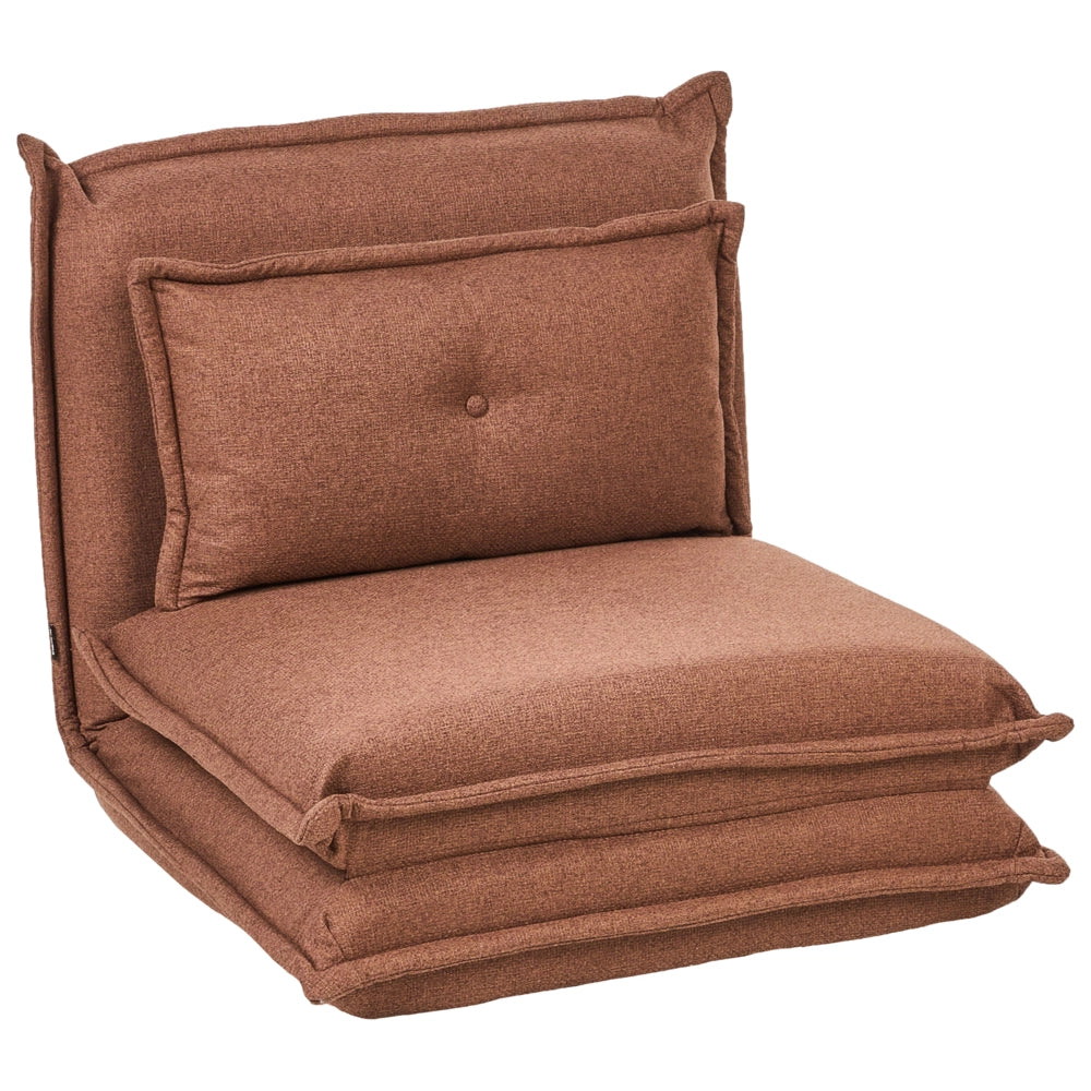 Divano letto marrone Poltrona da pavimento Rivestimento in tessuto Letto singolo pieghevole con cuscino Design moderno Camera dei bambini Soggiorno