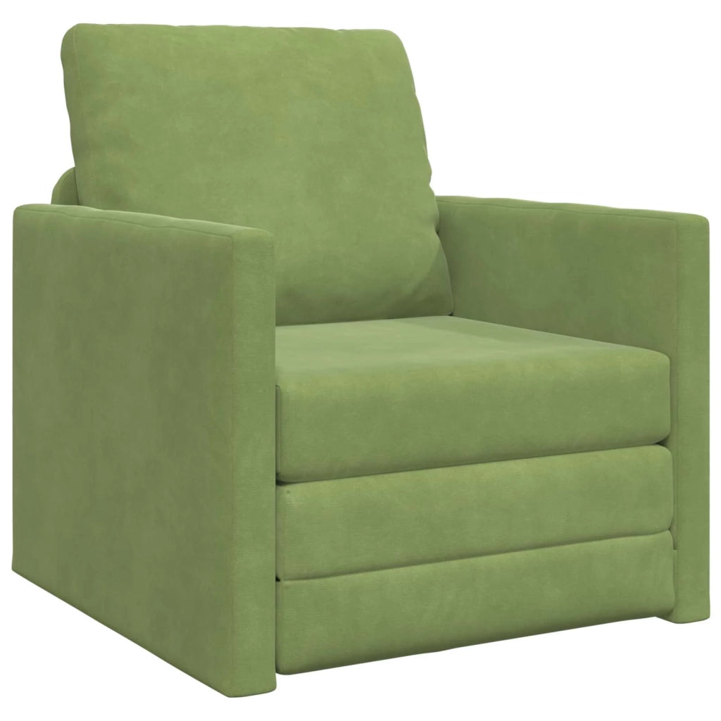 Divano letto | Sof¨¤ letto | Letto singolo Verde chiaro 74 x 77 x 81 cm Velluto