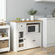 VidaXL Madia per Microonde PANAMA Bianco e Cera di Miele Pino Massello 42033389
