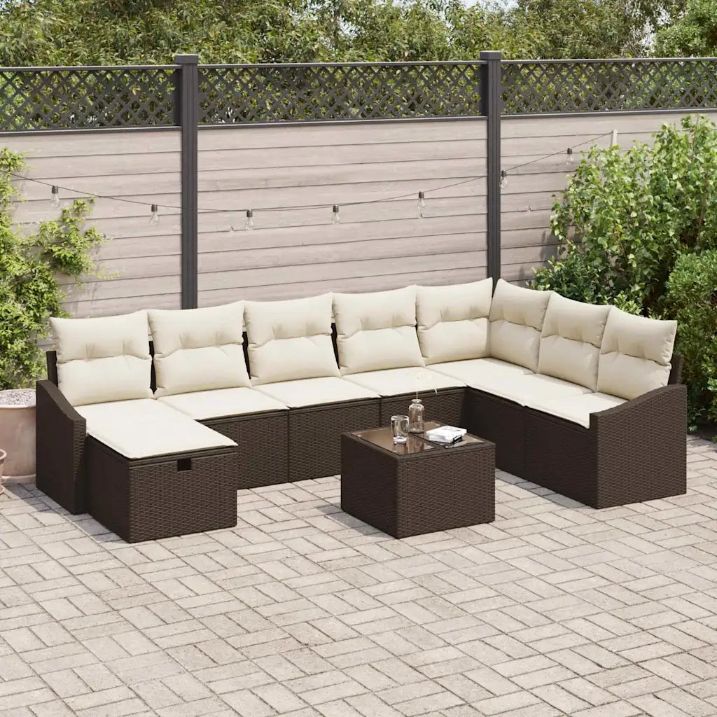Set di divani con cuscino 9 pcs polyrattan