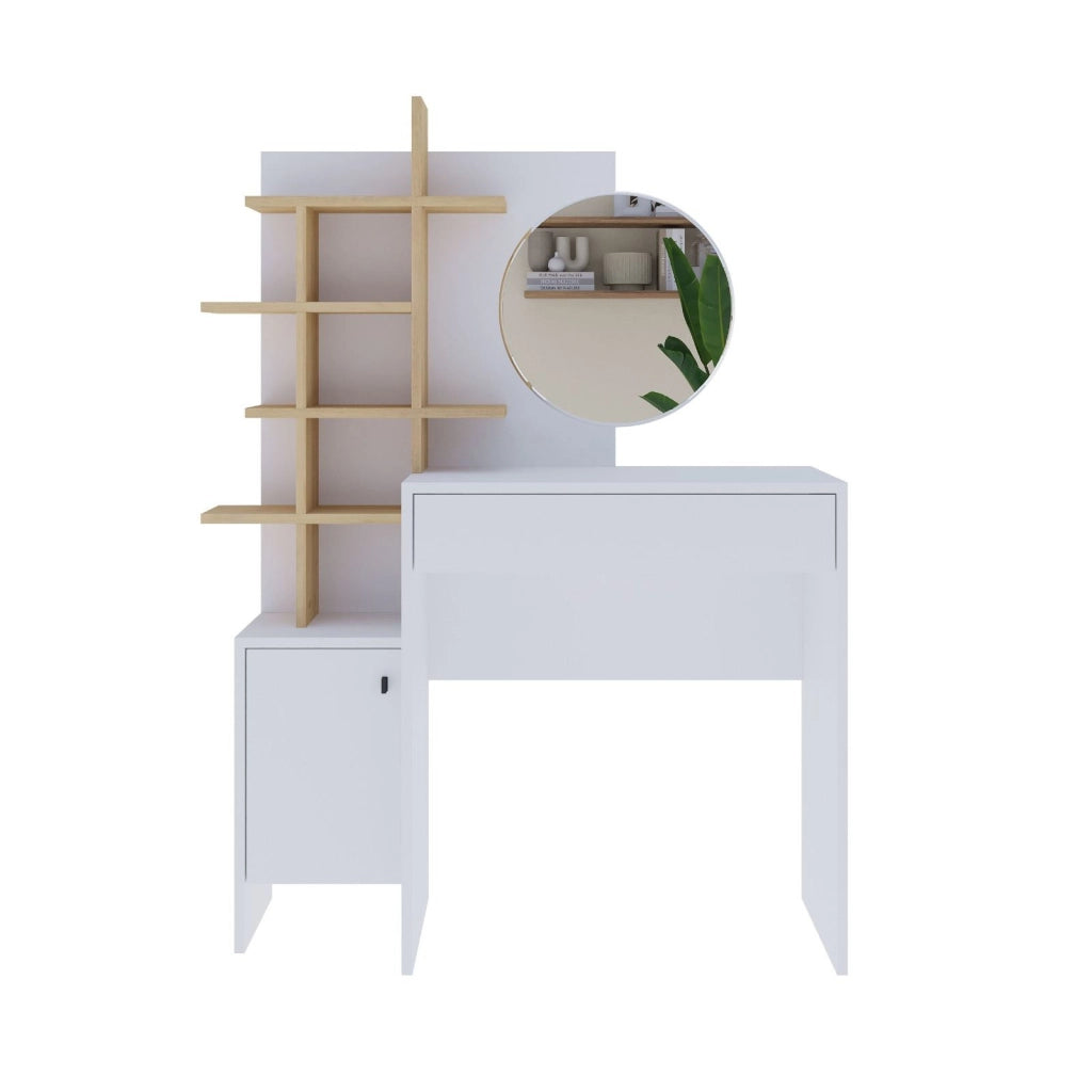 Tavolo da trucco in legno "Mup" 105 x 35 x 151 cm - Bianco
