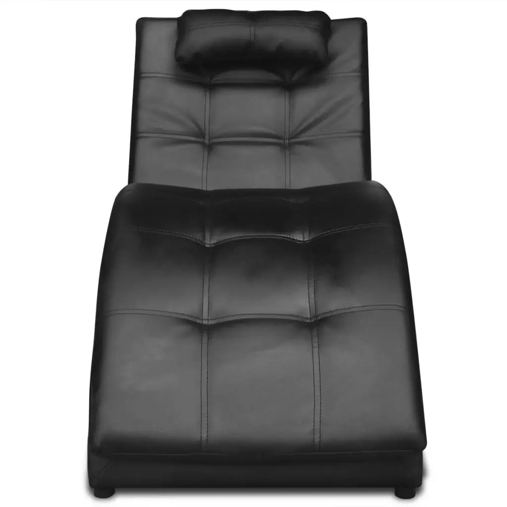 Sedia a Sdraio con Cuscino Nera in Similpelle CFW5910313