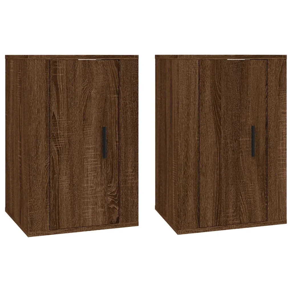 Mobili Porta TV a Parete 2 pz-Set di 2 Credenza per TV sospesa Rovere Marrone 40x34,5x60 cm