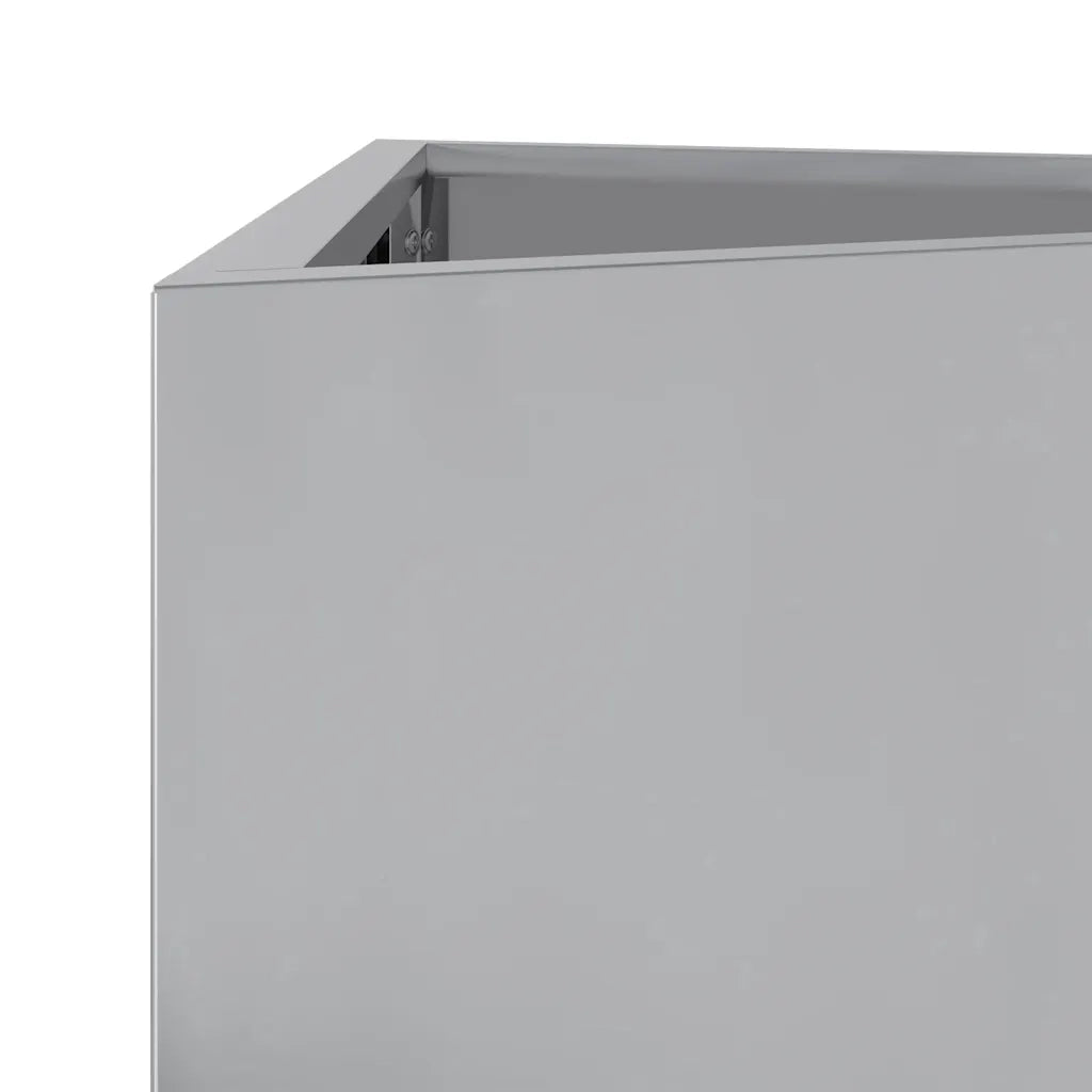 Fioriera da Giardino-Vaso da Esterno-Contenitore per Piante Triangolare 30x26x75 cm in Acciaio Zincato