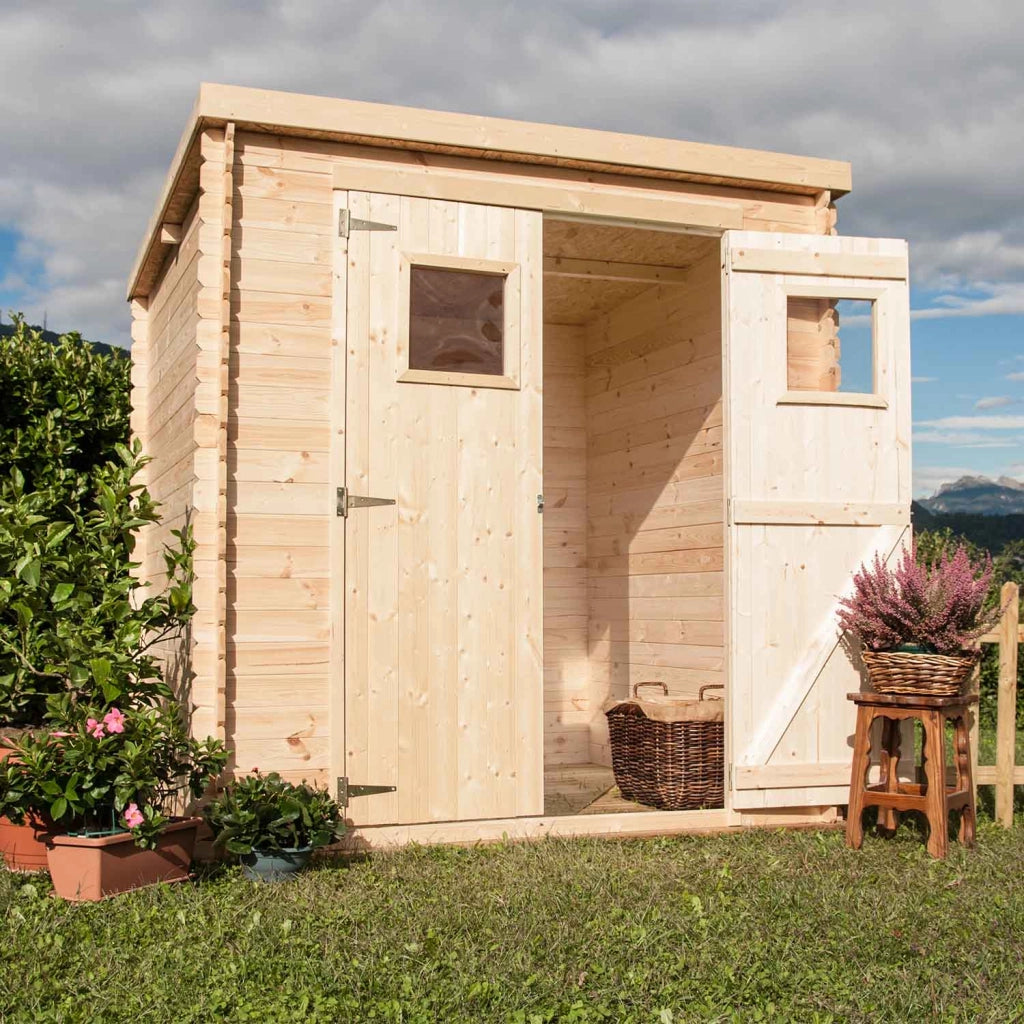 Birba - casetta da giardino in legno di abete 200x200 cm