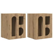 Set di 2 Comodini | Armadio da Notte | Mobiletto da notte Rovere artigianale 40 x 35 x 50 cm