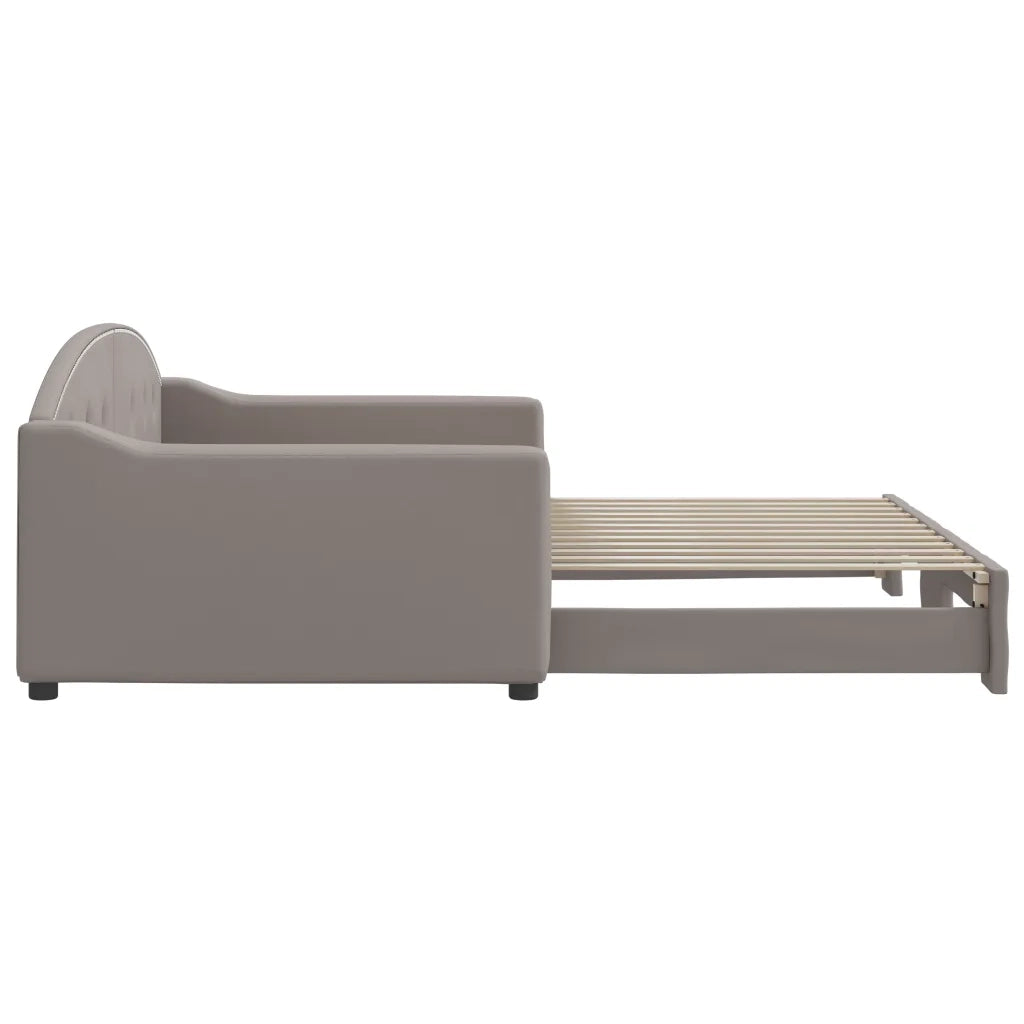 Divano Letto con Letto Estraibile Tortora 100x200 cm in Tessuto