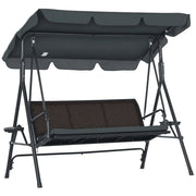 Altalena da Giardino 3 Posti con Toldo ¨C Zephmum ¨C Grigio 204x112x150 cm