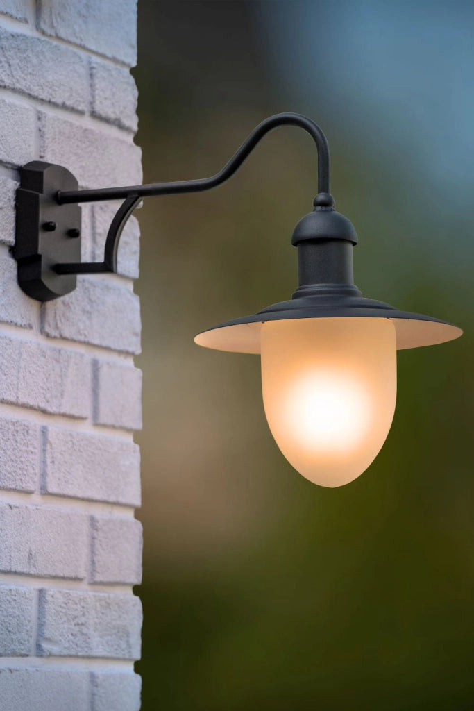 Applique esterna Lucide Aruba E27 24W IP44 nero/bianco