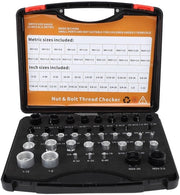 Set a precision di vite e chiodo con controllo del filo - 44 pezzi - portatile e pratico - per viti imperiali e metriche - con guida di inserimento...