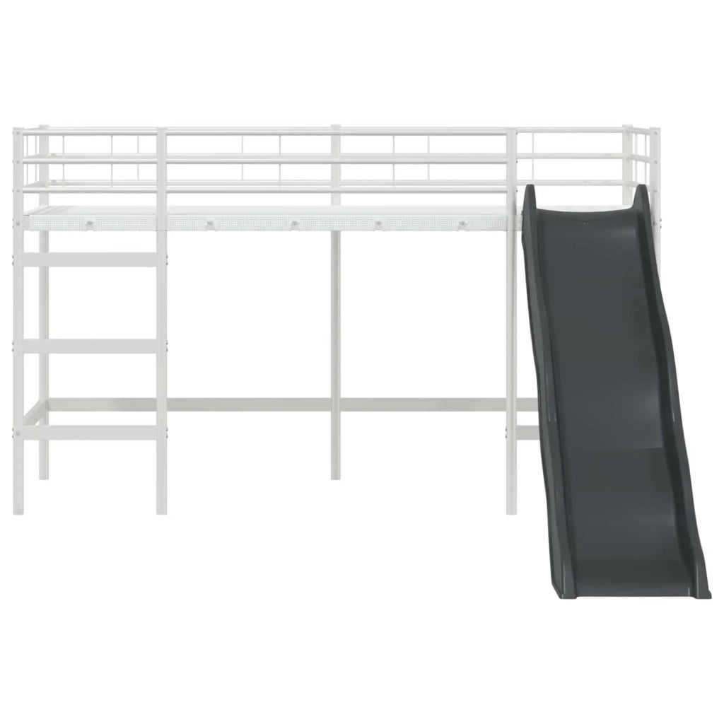 Letto loft per Bambini | Letto Infantile | Lettino con scivolo Bianco e Antracite