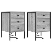 Set di 2 Comodini | Armadio da Notte | Mobiletto da notte Grigio Sonoma 42 x 41 x 61 cm