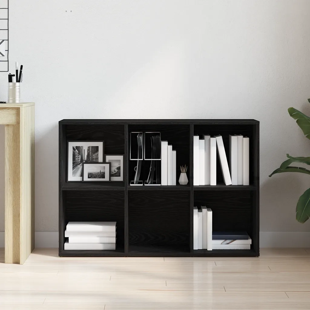 Libreria-Scaffale per Libri-Mobile di Stoccaggio Rovere Nero 66x30x98 cm in Legno Multistrato