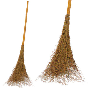 Scopa in bamboo con manico per giardino 15 rami circa