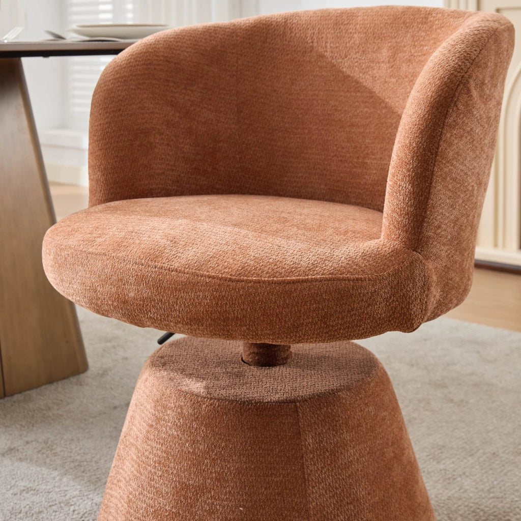 Sgabello da Bar Regolabile Girevole 360¡ã ¨C MINIMAL ¨C Velluto Terracotta, Seduta Imbottita
