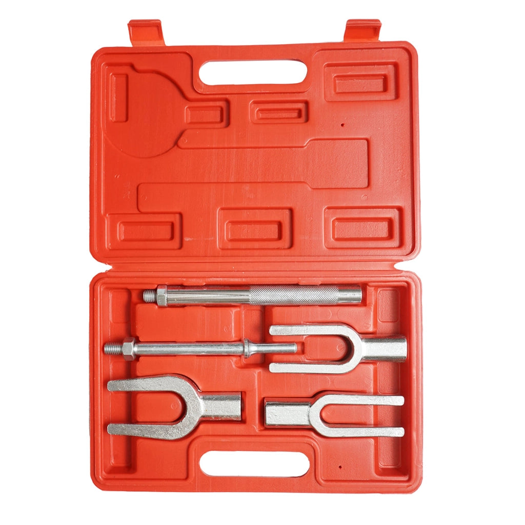 Kit pressa con forcelle di estrazione per perni, giunti sferici, teste tiranti universali 5 pezzi