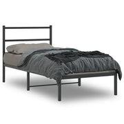 Giroletto con Testiera-Struttura Letto con testiera in Metallo Nero 90x200 cm 676401