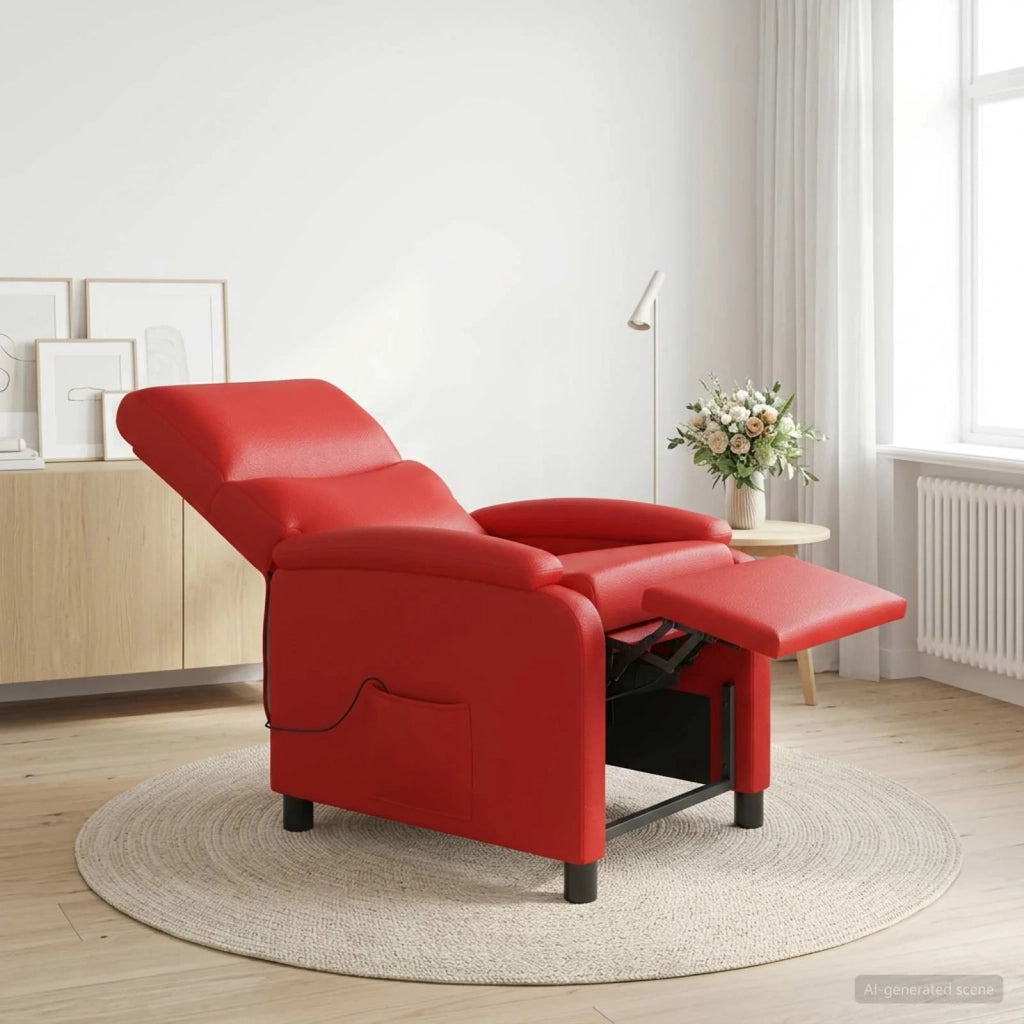 Divano Sedia-Poltrona Massaggiante Rosso Similpelle 739196