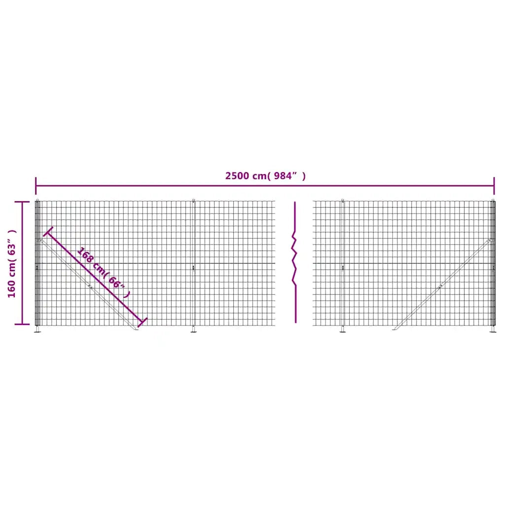 Recinzione Metallica con Flangia Antracite 1,6x25 m 154316