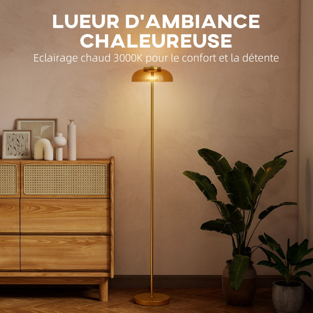 Lampada da terra per soggiorno LED ¨C zephmum ¨C ottone ?25x134cm