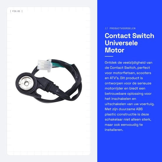 Contatto universale per scooter e dirt bike - Installazione semplice - Nero - 1 pezzo - Adatto per scooter e dirt bike
