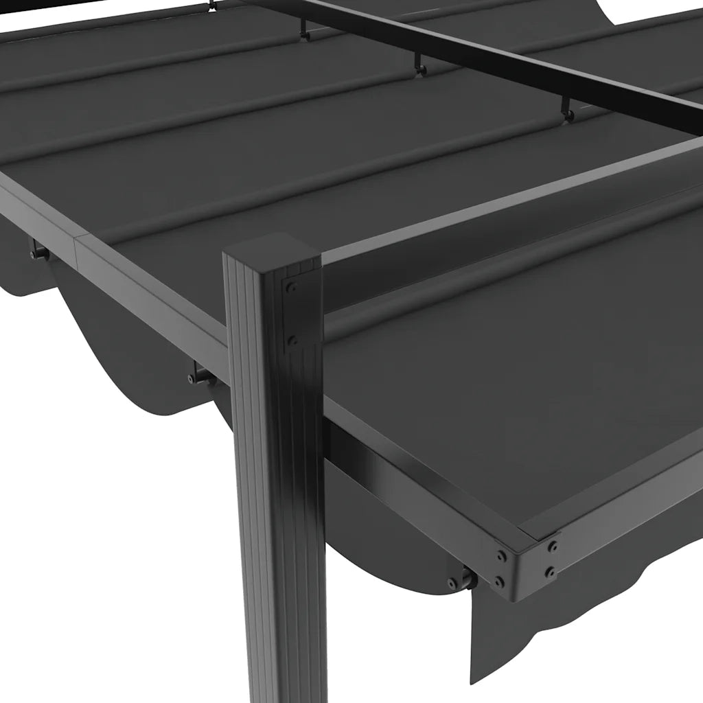 vidaXL Gazebo Giardino con Tetto Retrattile Antracite 3x3 m Alluminio
