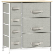 Cassettiera con 7 cassetti in tessuto ¨C zephmum ¨C 63.5x30x71 cm grigio