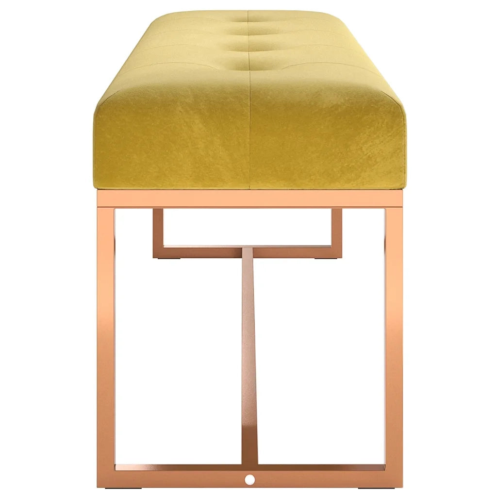 Panca Giallo Senape 110x36x45 cm in Velluto 350602