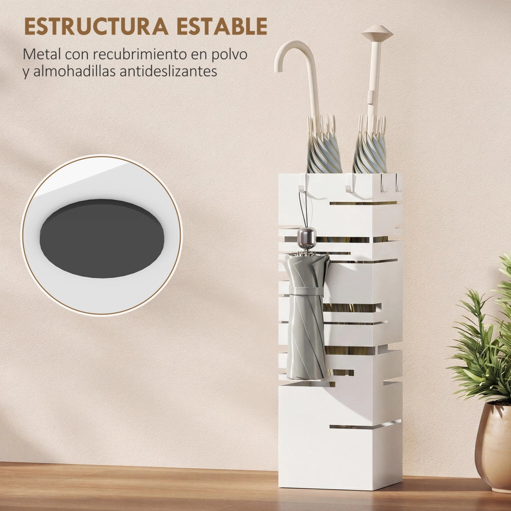 Portaombrelli ¨C Zephmum ¨C Bianco Metallo 15.5x15.5x49 cm