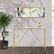 Axum, Consolle un Ripiano, 120x40x80h cm oro