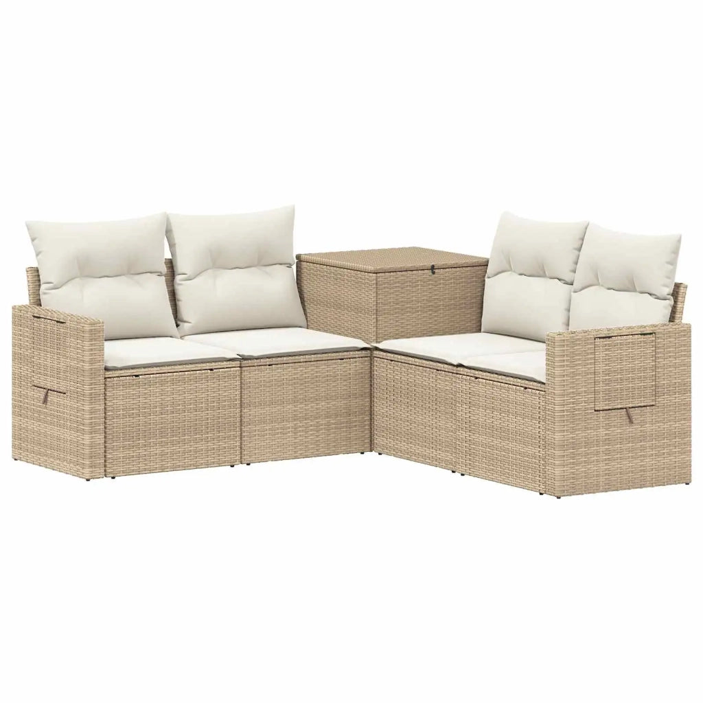 Set di divani 5 pz Beige e Bianco Crema 3447882