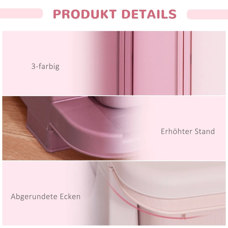 CASSETTIERA PORTAGIOCATTOLI 3 livelli 37x37x56,5 cm rosa in plastica