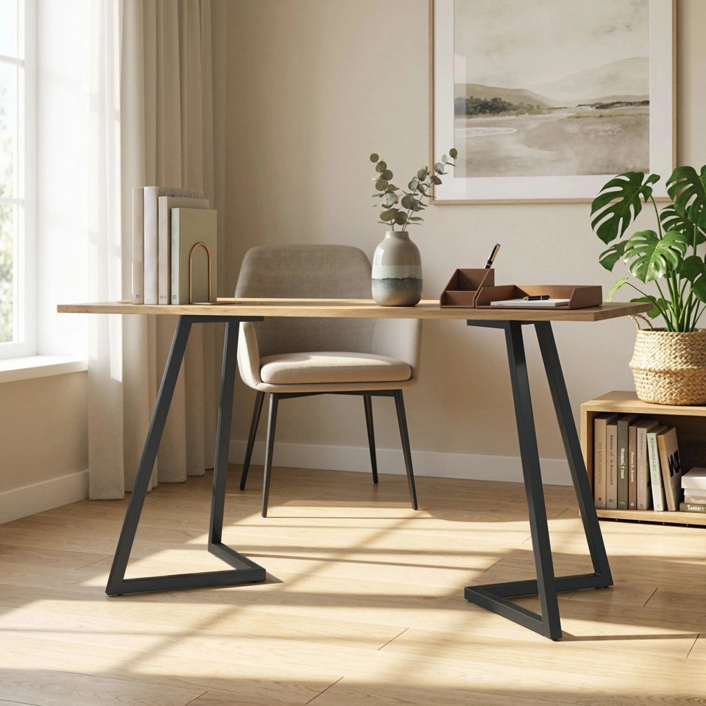Gambe per Tavolo Quadrate Industriali Regolabili ¨C zephmum ¨C Nero 43x3x72 cm