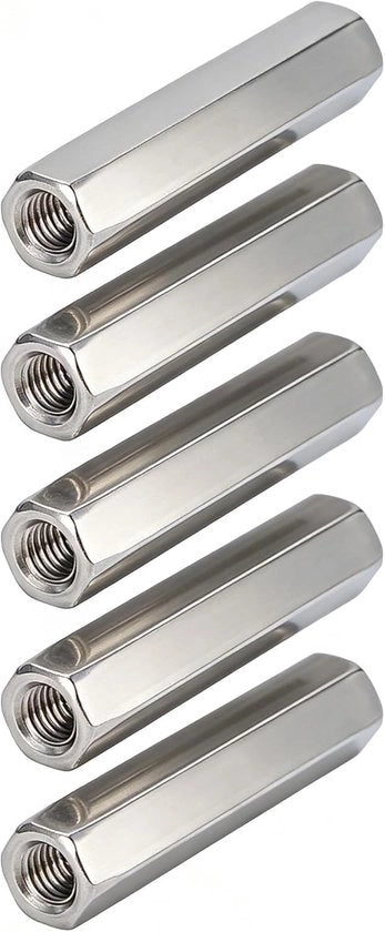 Set di viti a 6 gomiti in acciaio inossidabile 304 - M8 x 1,25 - 65 mm di lunghezza - viti a dente interno M12 x 1,75 - viti con 5 pezzi